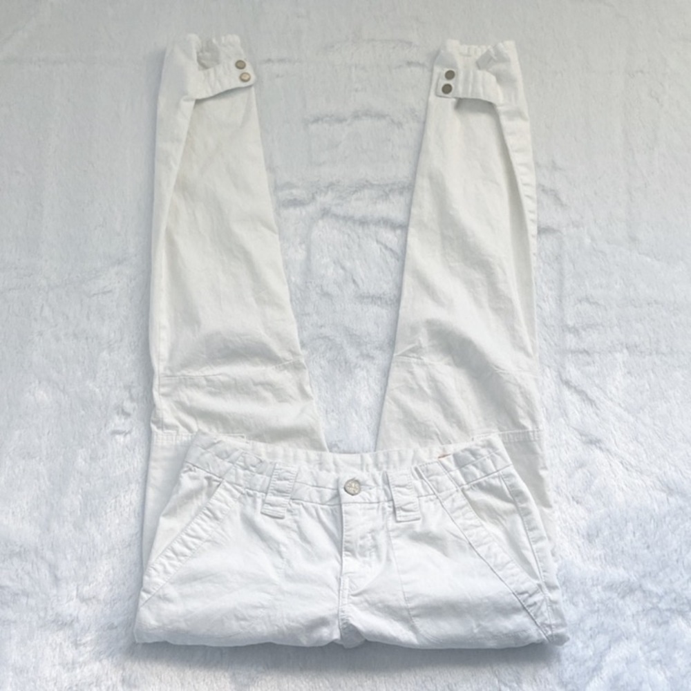 White Tory Burch Slim Cargo Pants, size 27